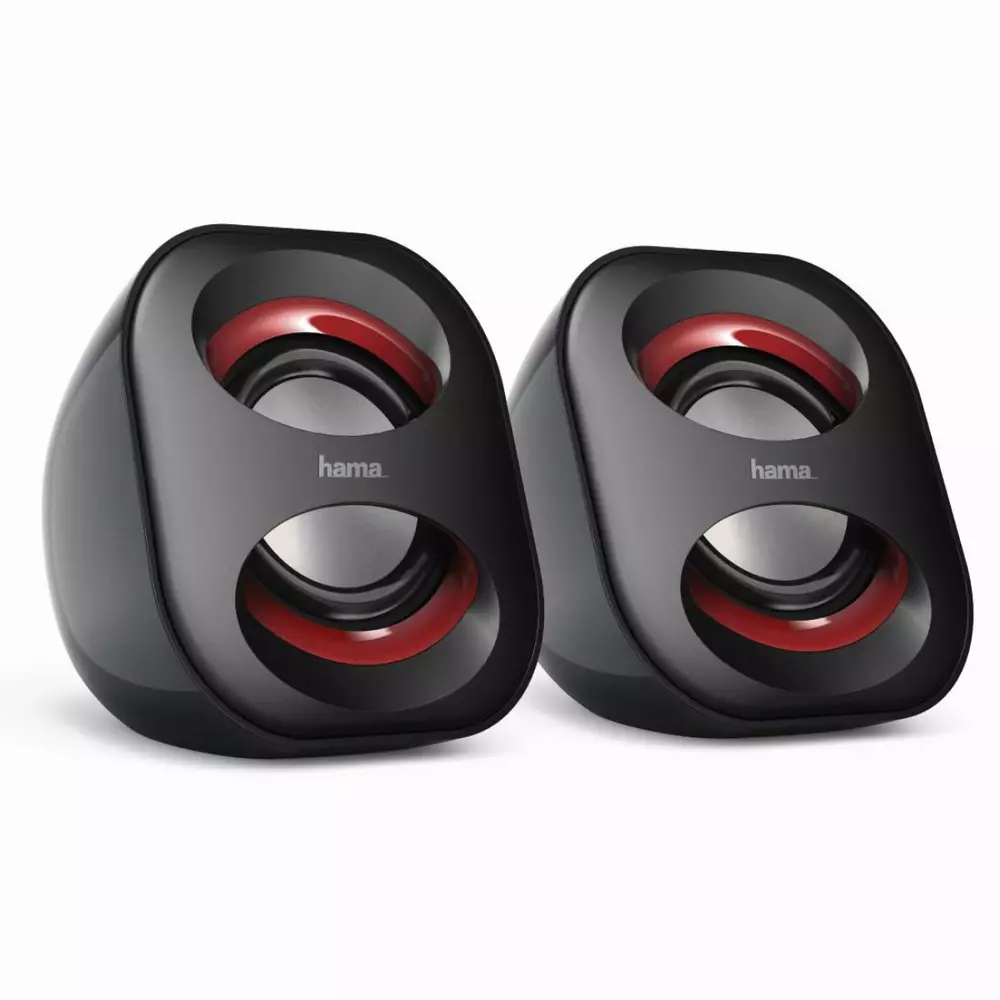 Тонколонки HAMA Sonic Mobil 183, 173131, 2.0, Черен/Червен