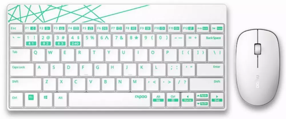 Комплект клавиатура и мишка RAPOO 8000M Multi mode Bluetooth White