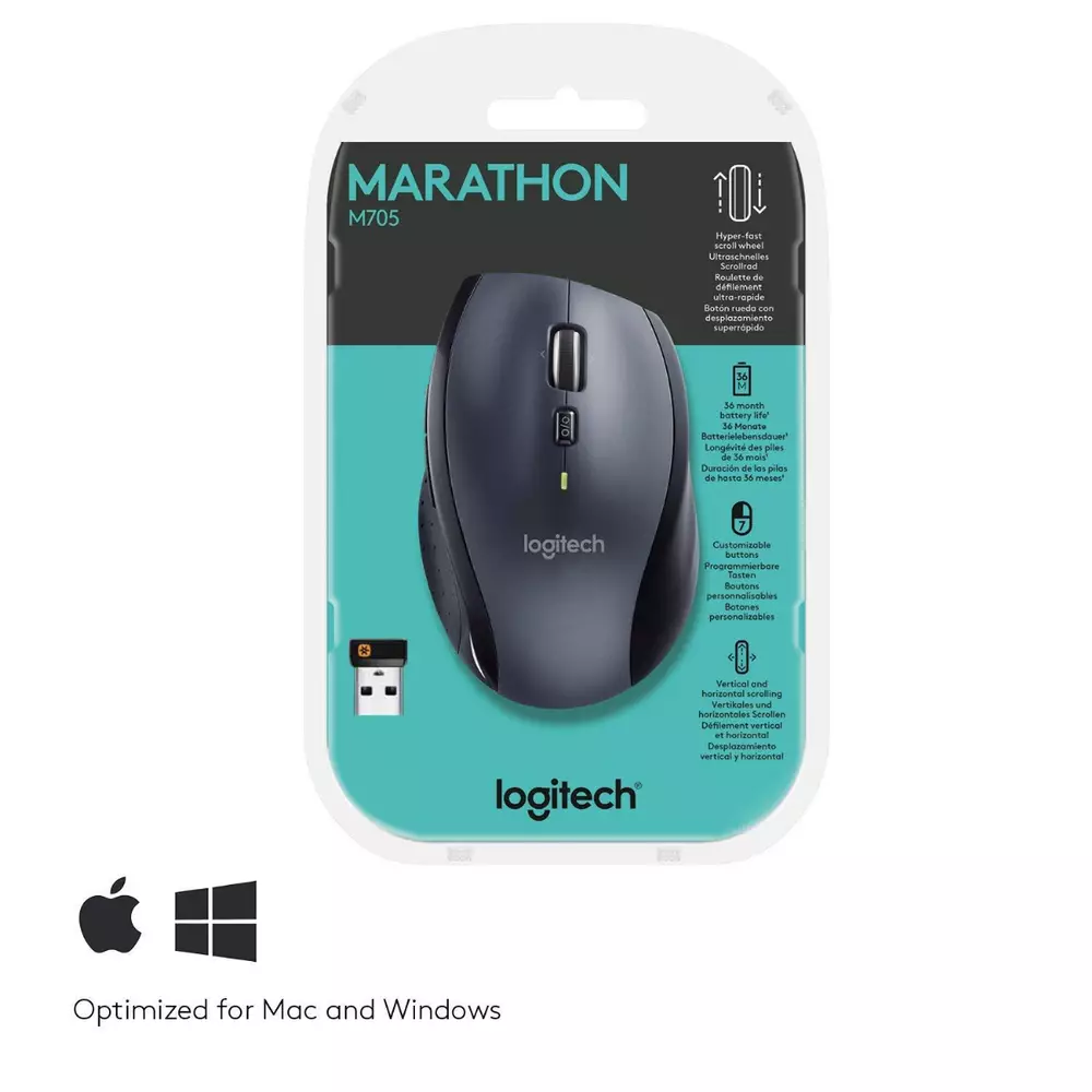 Безжична мишка LOGITECH M705 Marathon, Black