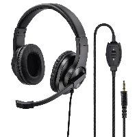 Слушалки с микрофон HAMA HS-P350, Y-адаптер, Black