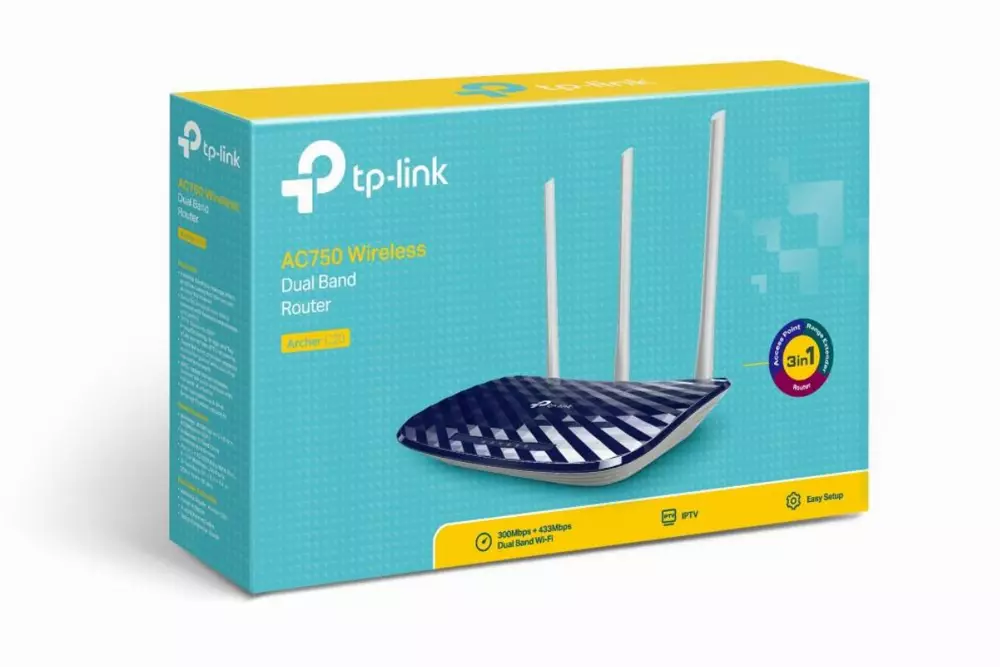 Безжичен рутер TP-Link Archer C20 AC750 