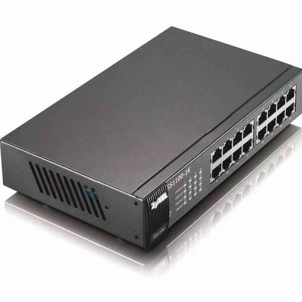 Суич ZYXEL GS1100-16, 16 портов, Gigabit, за монтиране в шкаф