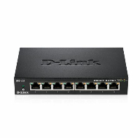 Суич D-Link DGS-108/E, 8 портов, 10/100/1000, Gigabit, метален корпус
