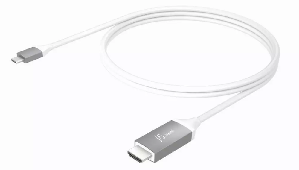 Кабел j5create JCC153G, USB-C мъжко - HDMI мъжко, 1.8 m, бял