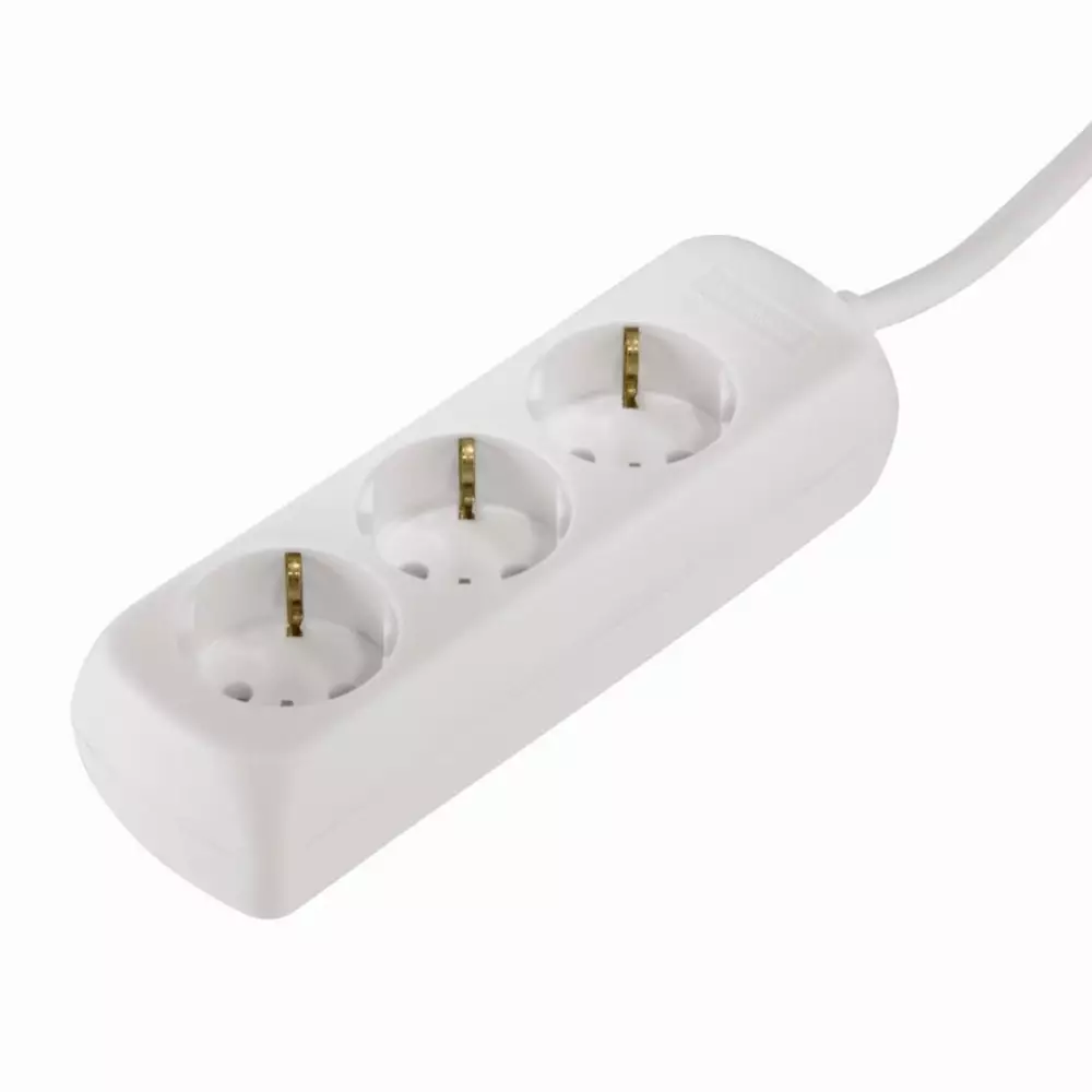 Разклонител HAMA 30569, 3 гнезда, 3.0м, защита за деца, Бял