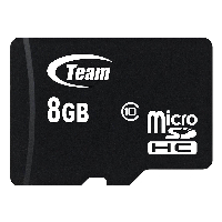 Карта памет TEAM micro SDHC, 8GB, Class 10 с SD адаптер