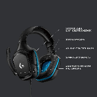 Геймърски слушалки Logitech G432, Микрофон, Черни
