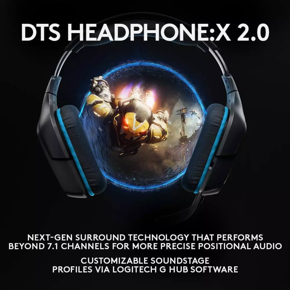 Геймърски слушалки Logitech G432, Микрофон, Черни