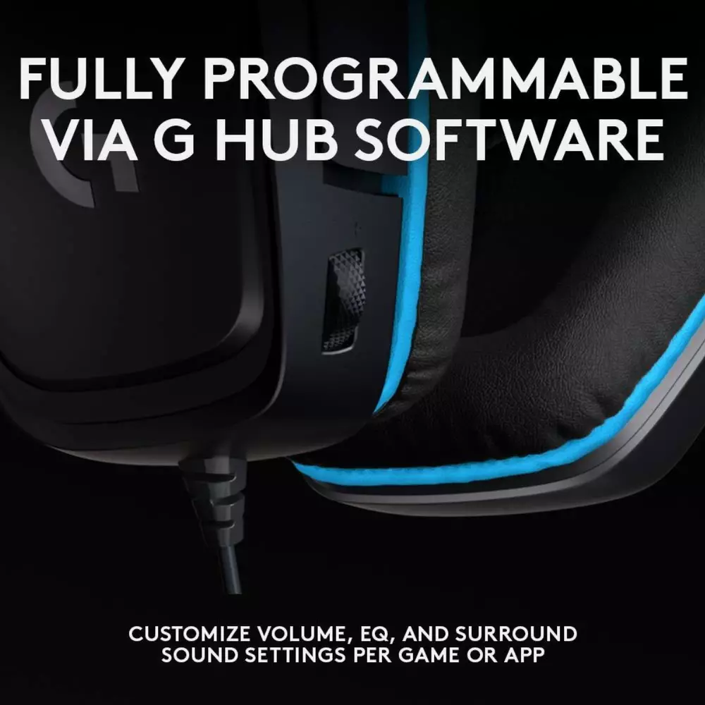 Геймърски слушалки Logitech G432, Микрофон, Черни