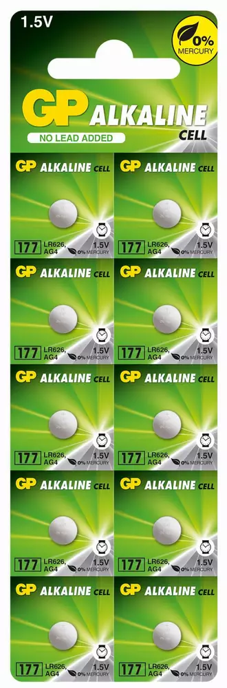 Бутонна алкална батерия GP177 LR-626/ 10 бр./pack цена за 1 бр./ AG4 1.55V GP