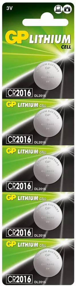 Литиева бутонна батерия GP CR 2016 3V 1бр. /5pk/ GP