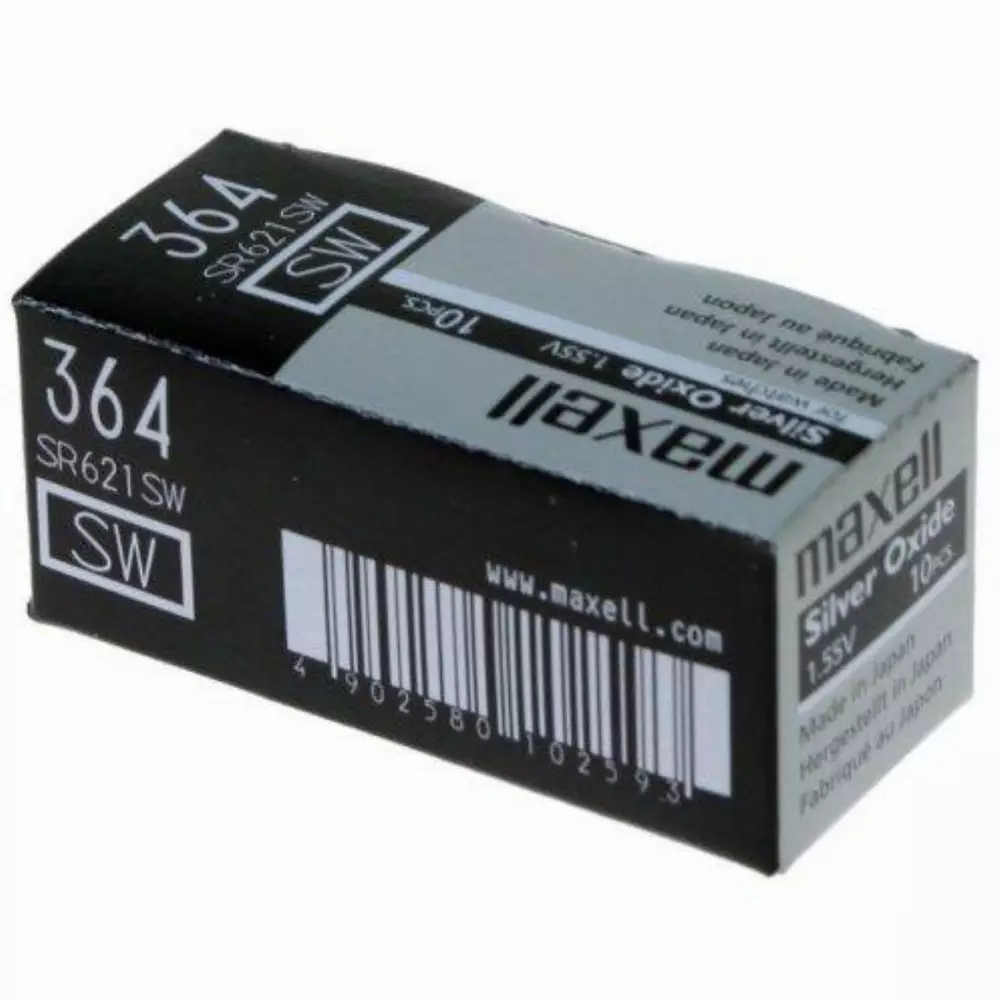 Бутонна батерия сребърна MAXELL SR-621SW /364/AG1/