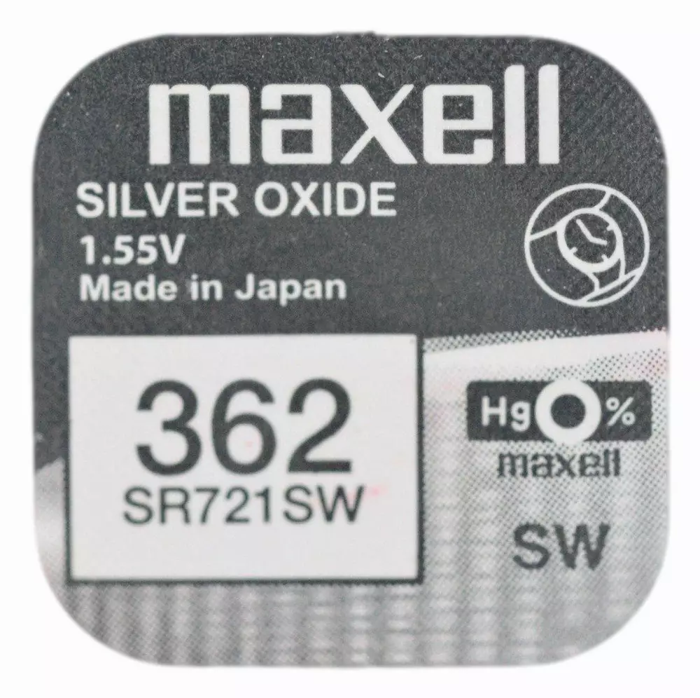 Бутонна батерия сребърна MAXELL SR-721 SW  AG11/362/ 1.55V
