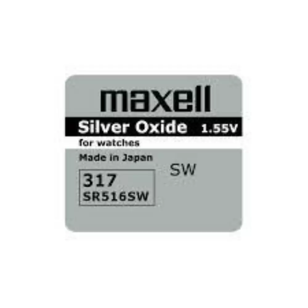 Бутонна батерия сребърна MAXELL SR-516 SW /317/  1.55V
