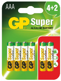 Алкална батерия GP LR03 AAA / 4+2 бр. в опаковка 1.5V
