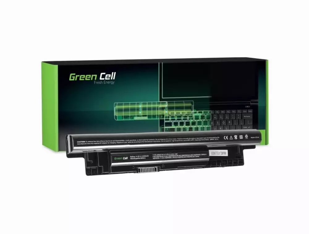 Батерия  за лаптоп Dell Inspiron 15 3521 3537 15R 5521 5535 5537 17 3721 5749 17R 5721 5735 5737 14.8V 2200mAh GREEN CELL