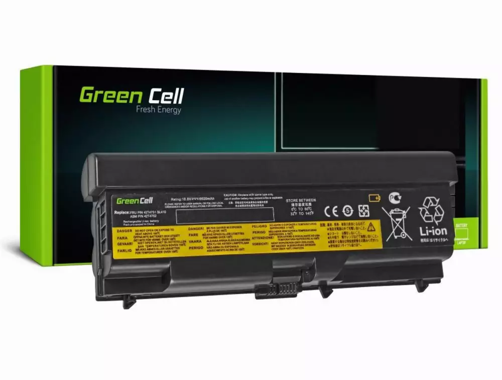 Батерия  за лаптоп BM Lenovo ThinkPad T410 T420 T510 T520 W510 Edge 14 15 E525 42T4235 10.8V 6600mAh GREEN CELL
