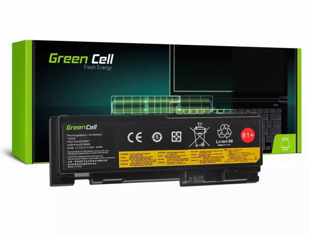Батерия  за лаптоп Lenovo ThinkPad T420s T420si T430s 42T4846 11.1V 3600mAh GREEN CELL