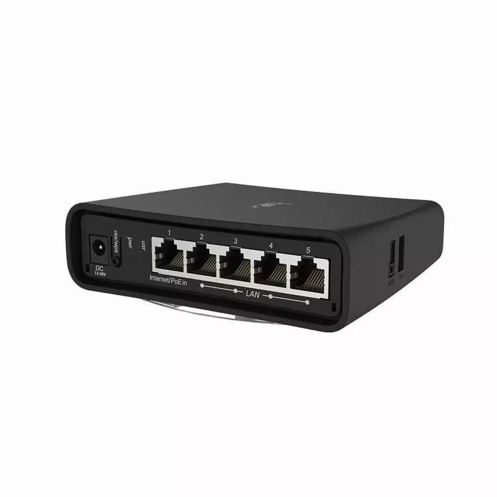 Безжичен Access Point MikroTik hAP ac&sup2; RBD52G-5HacD2HnD, 128MB RAM, 5 x Gbit LAN, 2.4Ghz 802.11b/g/n, 5GHz 802.11an/ac