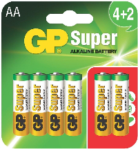 Алкална батерия GP LR6 AA / 4+2 бр. в опаковка 1.5V