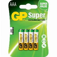 Алкална батерия GP SUPER LR03 AAA, 4 бр. в опаковка / блистер, 1.5V,GP24A