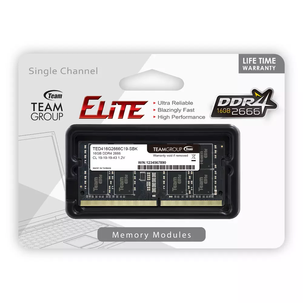 Памет TeamGroup 16GB DDR4 2666MHz SODIMM CL19