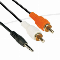 VCom Аудио Кабел 3.5mm Stereo M / 2x RCA M - CV212-1.8m