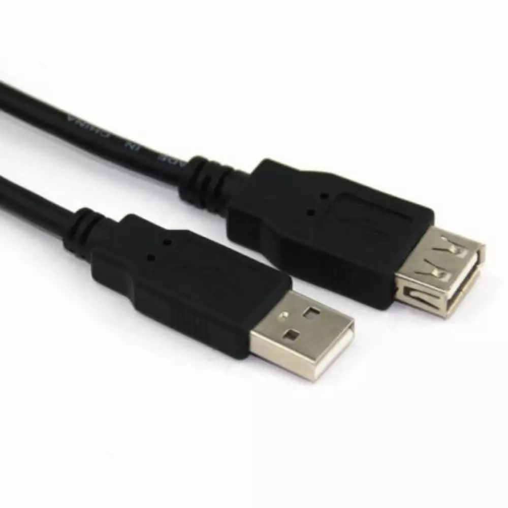 VCom Кабел USB 2.0 AM / AF Black - CU202-B-1.8m