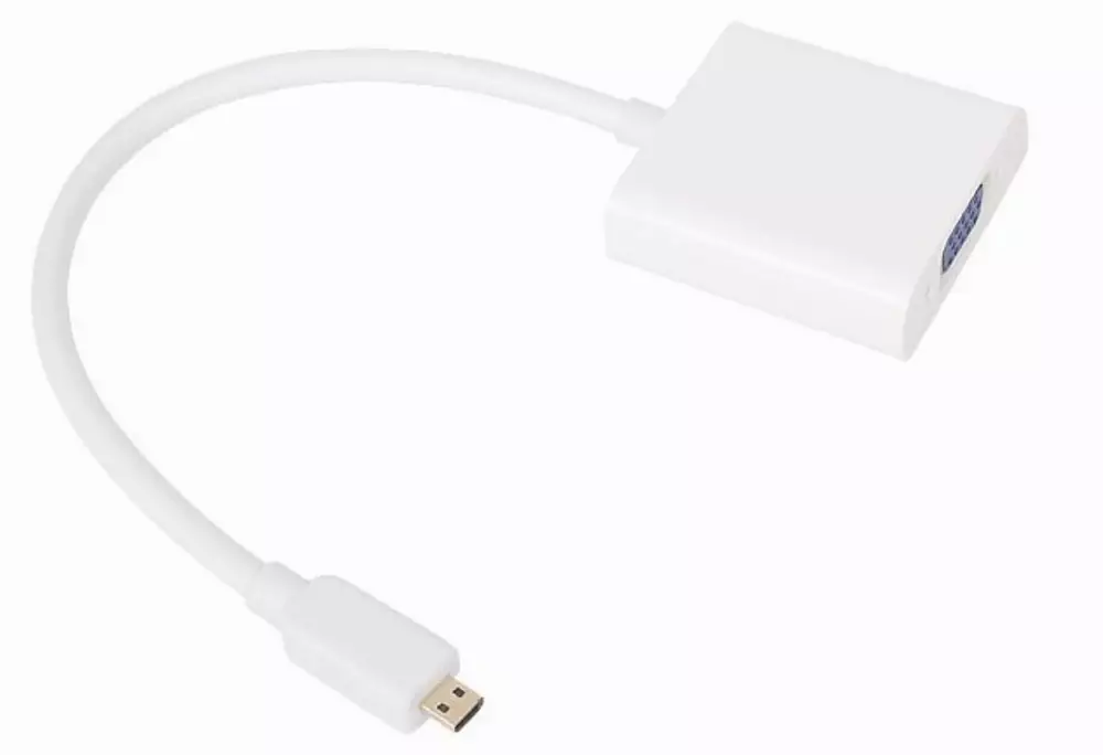 VCom Адаптер Adapter Mini HDMI CM to VGA F White - CG592-0.15m