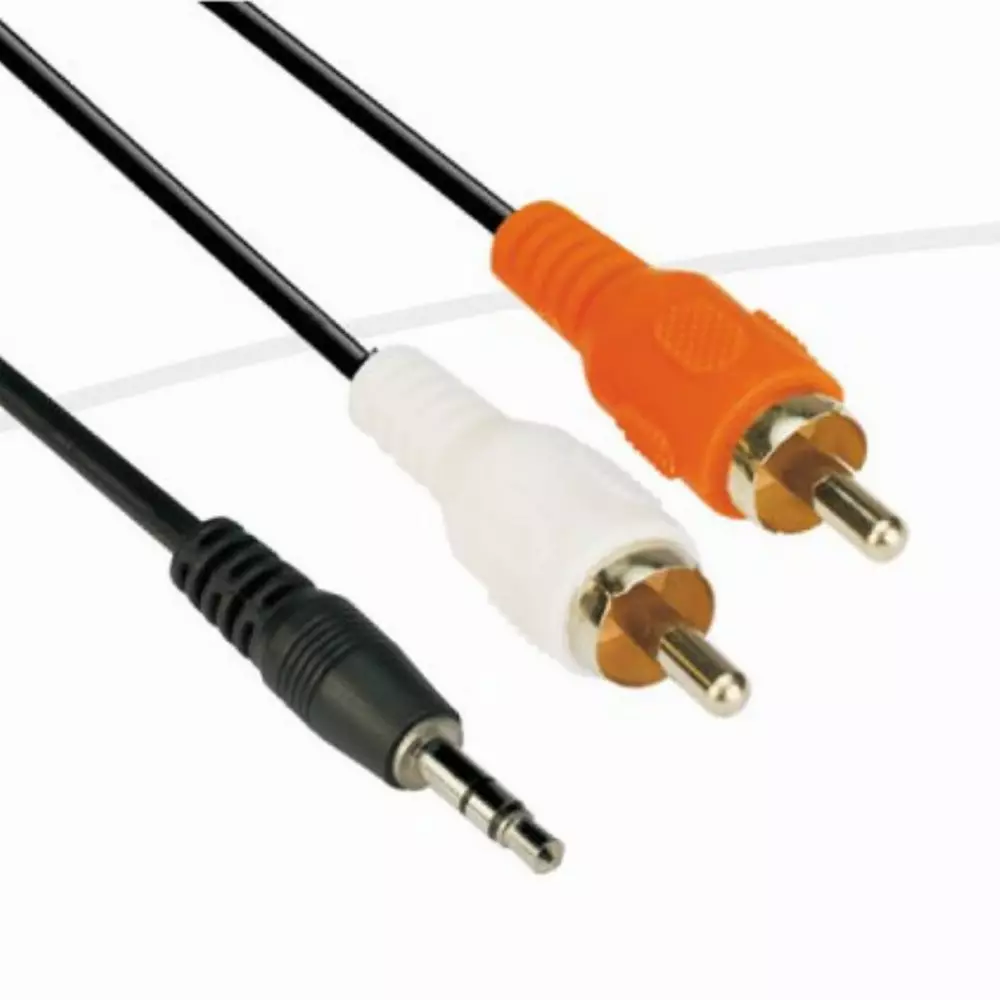 VCom Аудио Кабел 3.5mm Stereo M / 2x RCA M - CV212-5m