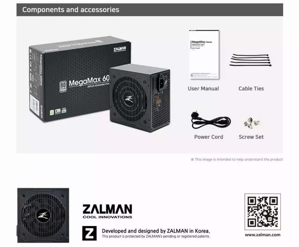 Захранване Zalman MegaMax ZM600-TXII 600W 80+ PSU