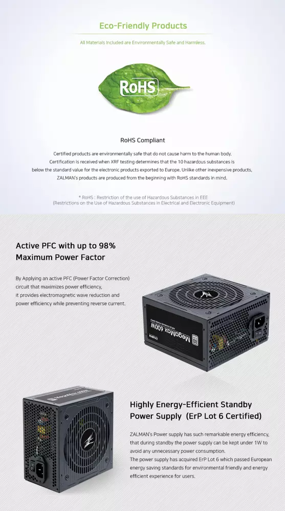 Захранване Zalman MegaMax ZM600-TXII 600W 80+ PSU
