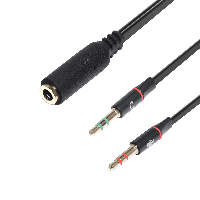 Makki преходник Adapter 3.5mm 4pin F / 2 x 3.5mm M - MAKKI-CBL-SP40