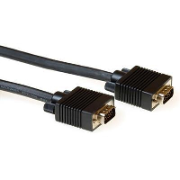 Кабел ACT AK4273, VGA мъжко - VGA мъжко, 20 м, 15 pin, Черен, булк опаковка