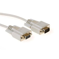 Кабел ACT AK2305, D-sub 9 pin мъжко - D-sub 9 pin женско, 1.8м, Бял, булк