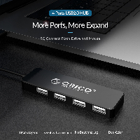 Orico хъб USB2.0 HUB 4 port Black - FL01-BK