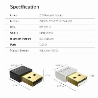 Блутут адаптер Orico BTA-508-BK Bluetooth 5.0 USB adapter Black