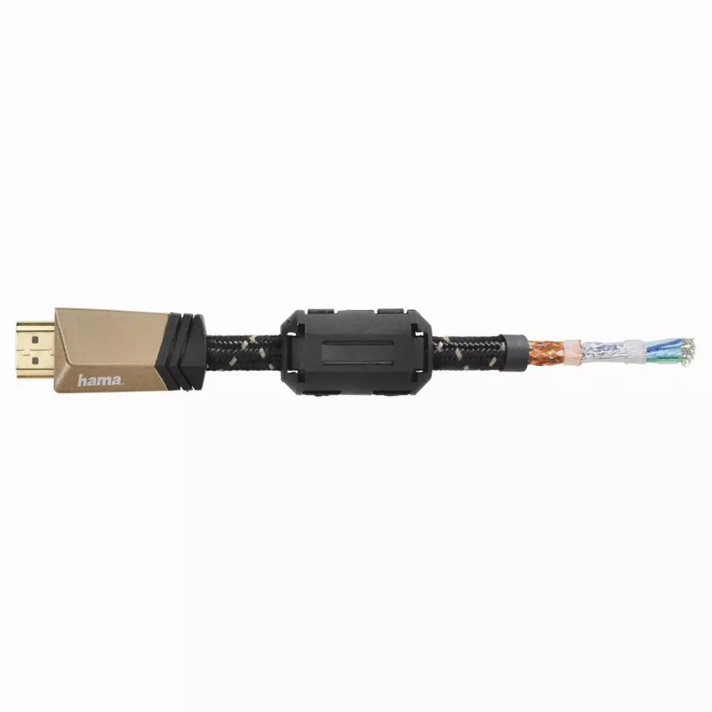 Кабел HAMA Premium, HDMI мъжко - HDMI мъжко, 1.5 м, Ферит, Позлатени конектори