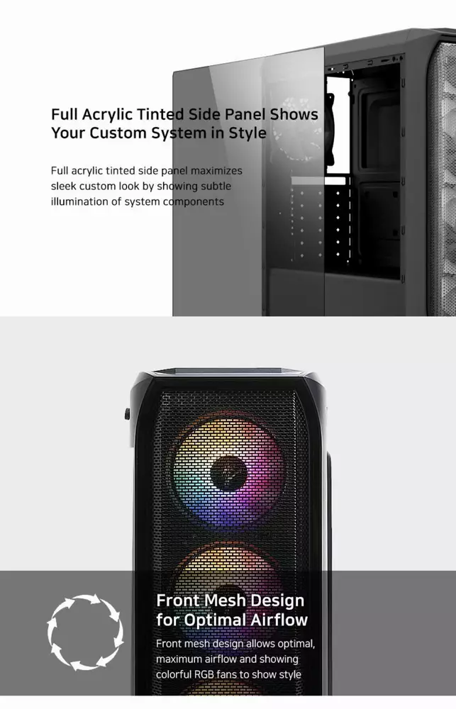 Кутия Zalman N5 MF 4 x 120mm Fixed RGB