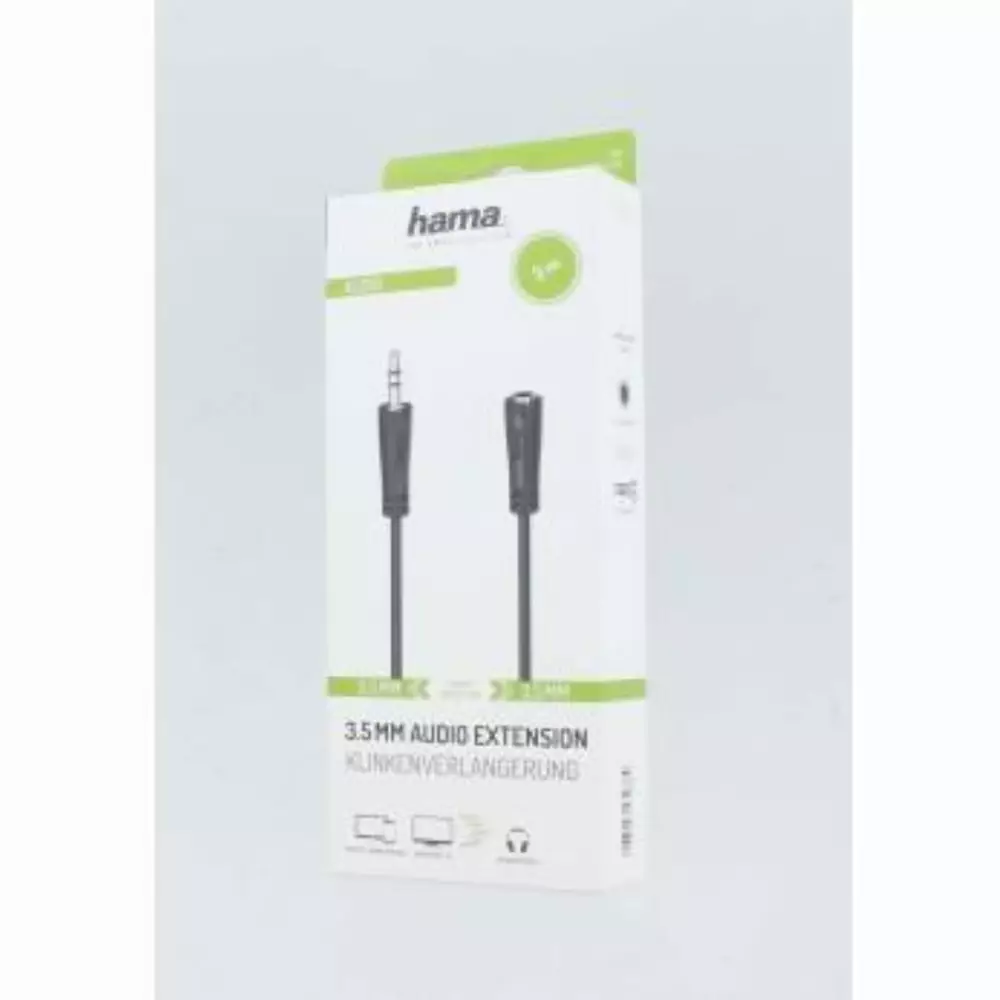 Аудио удължителен кабел HAMA 3.5 мм стерео жак мъжки/женски, 5м