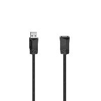 Удължителен кабел HAMA 200621 USB-A женско - USB-A мъжко, 5 м, екраниран, черен