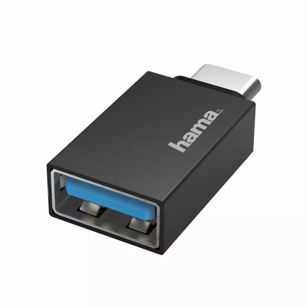 Адаптер HAMA OTG USB-C мъжко-USB 3.2 Gen 1 A женско, 5Gbit/s Черен