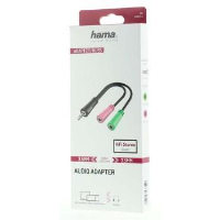 Аудио сплитер HAMA 200352 4-pin 3.5мм  жак мъжко - 2х3-pin 3.5 mm женски жака