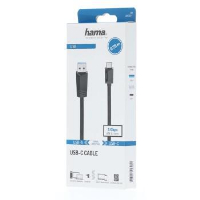 Кабел HAMA 200651 USB-C мъжко-USB-A мъжко, USB 3.2 Gen 1, 5Gbit/s, 0.75 м., Черен