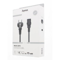 Универсален захранващ кабел HAMA  3-pin socket, 2.5 m, Черен