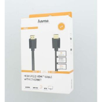 Кабел HAMA High Speed, HDMI мъжко - HDMI мъжко, 4K, 18GB/s, Ethernet , 5 м, позл. конектори