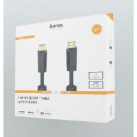 Кабел HAMA High Speed, HDMI мъжко - HDMI мъжко, 4K, 18GB/s, Ethernet , 10 м, позл. конектори, 2 филтъра
