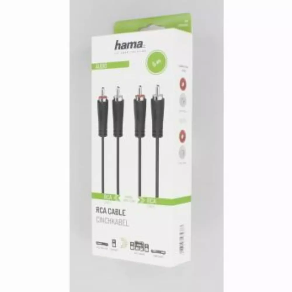 Аудио кабел HAMA  2 x Чинч мъжко -2 x Чинч мъжко, 5м