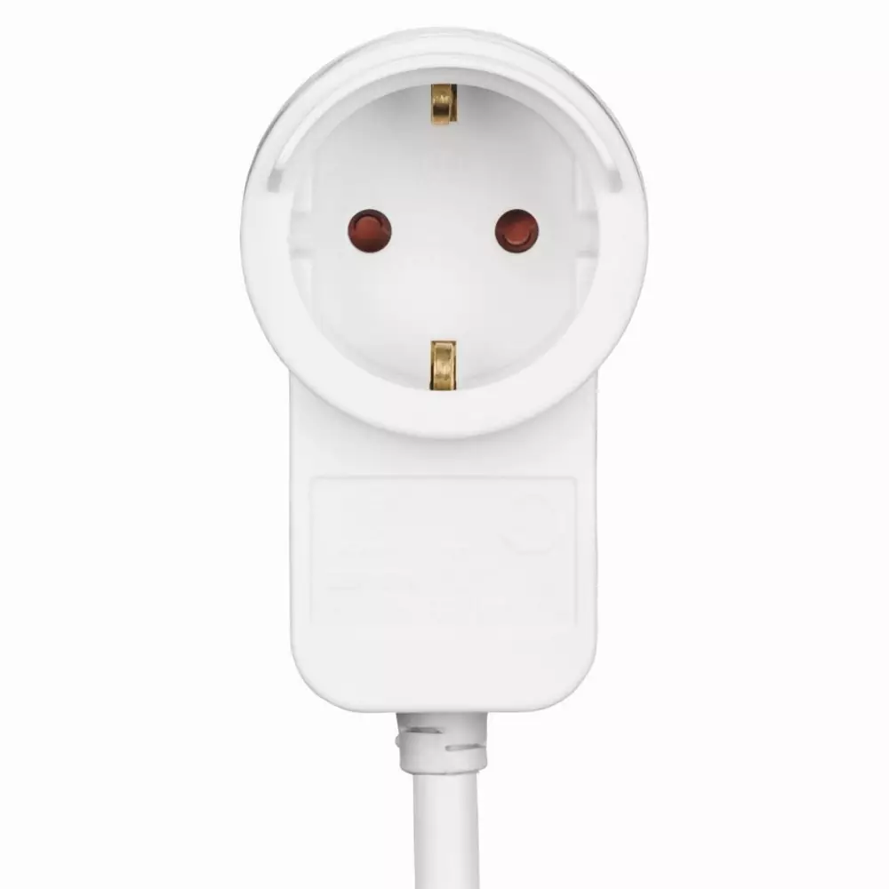 Удължителен кабел HAMA Powerplug, Допълнителен контакт, 3.0 m, Бял