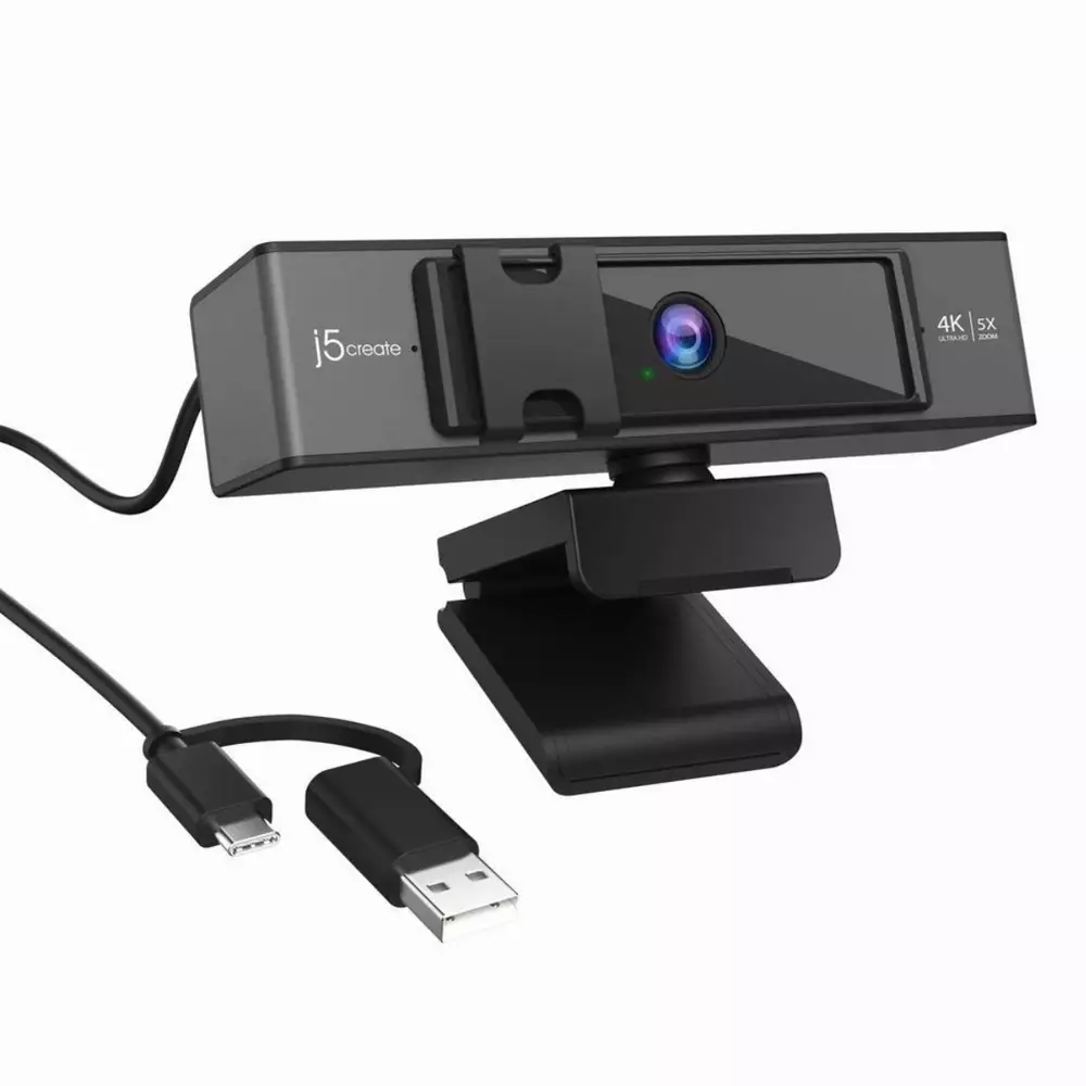 Уеб камера j5create JVCU435 4К UltraHD USB 360&deg; Rotation 5x Digital Zoom Черен